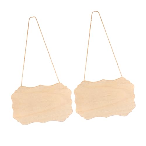 ARTIBETTER 2 Stück Hölzernes Kunst-Hängezeichen Beschilderung Hochzeitszeichen Mini-Schilder offen reminescence wandverkleidung plankboard Holztafel bemalen hängendes leeres Holzschild von Artibetter