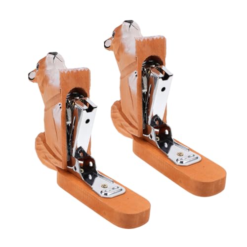ARTIBETTER 2 Stück Holz-blockhefter Eichhörnchen Design Mini Handtacker für Kleine Papiere Dekorativer Kreativer Büro-schreibtischbedarf Handgefertigter Tier-heftgerät für Schule und Büro von Artibetter