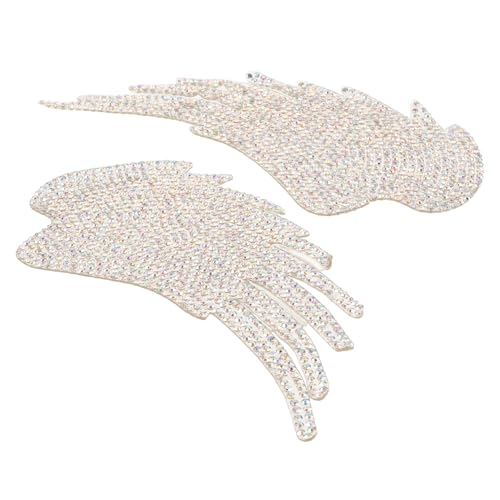 ARTIBETTER 2 Stück Hot-Bohr-Patch Nähen Farbe farbig Applikationen Form kostüm Kleiderpatch aus Strass Flügel-Design-Kleidungsapplikation Flicken für Jacken Strasssteine Transparent von Artibetter