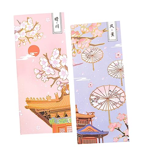 ARTIBETTER 2 Stück Kreative Chinesische Stil Bronzing Notizpapier Selbstklebende Notizblöcke für Studenten Memo Pads mit Zufälligen Mustern für Büro und Schule von Artibetter