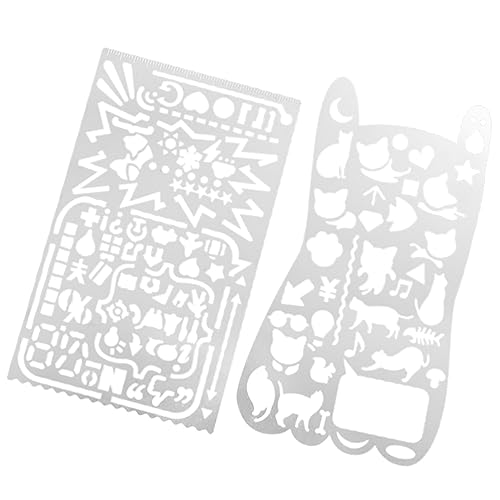 ARTIBETTER 2 Stück Metalllineal Vorlagen Zeichenvorlagen Schablonen Für Scrapbooking Schablonen Zum Malen Silber von Artibetter