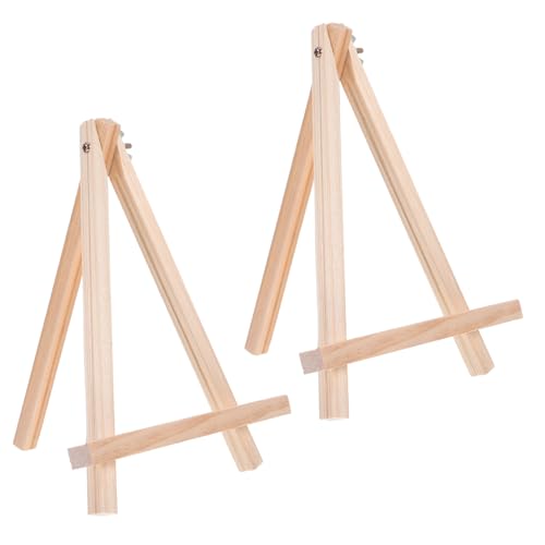 ARTIBETTER 2 Stück Mini Holzstaffeleien Stabiler Tischaufsteller für Kunstwerke Leicht und Tragbar für Schüler und Künstler Eleganter Präsentationsständer Hochwertigem Holz von Artibetter