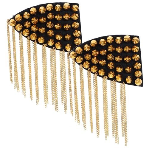 ARTIBETTER 2 Stück Nieten Schulterepauletten mit Quasten Kette Vintage Stil Uniform Abzeichen für Halloween Cosplay und Weitere Anlässe von Artibetter