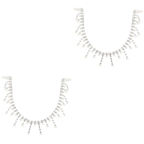 ARTIBETTER 2 Stück Perlenquaste Strass Besatz für Kleidung Diy Dekoration für Kleider Vorhänge Tischdecken Anpassbare für Bastelprojekte und Modeaccessoires von Artibetter