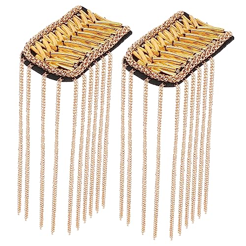 ARTIBETTER 2 Stück Quaste Schulterklappen mit Strass Goldene Schulterepauletten für Kostümpartys und Bühnenauftritte Mode Schulter Zubehör für Herren und Vintage Dekoration Applikation von Artibetter