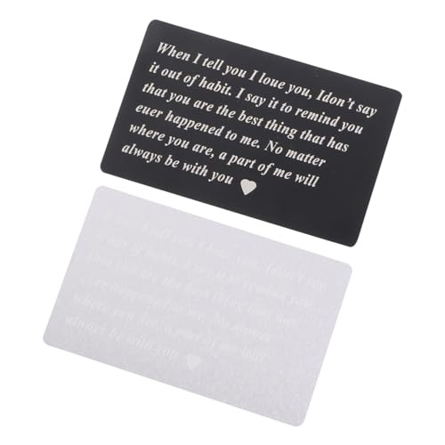 ARTIBETTER 2 Stück Romantische Metallkarten für Brieftascheneinlage für Jubiläums und Valentinstagsgeschenke Sincerity Cards mit Eingravierten Botschaften ARTIBETTER 2 Stück Romantische Metallkarten für Brieftascheneinlage für Jubiläums und Valentinstagsgeschenke Sincerity Cards mit Eingravierten Botschaften von Artibetter