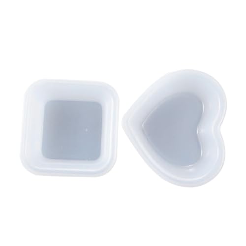 ARTIBETTER 2 Stück Silikon DIY Tray Mold Herz und Quadratische Formen für Epoxidharz Projekte Wiederverwendbar Leicht zu Reinigen für Kunsthandwerk und Persönliche von Artibetter