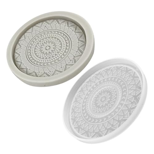 ARTIBETTER 2 Stück Silikon Untersetzer Gießform für DIY Handwerk Runde Wiederverwendbare Silikonform für Kreative Epoxidharz Projekte Leicht zu Bedienen Reinigen für und Dekoration von Artibetter
