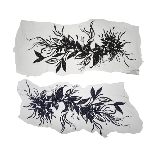 ARTIBETTER 2 Stück Spitzenabziehbilder Blumenapplikationen aufnähen Stickerei-Blumenapplikation Abnähen Sie die gestickte Spitzenapplikation bestickte Blumenspitze Brautapplikation Nylongarn von Artibetter