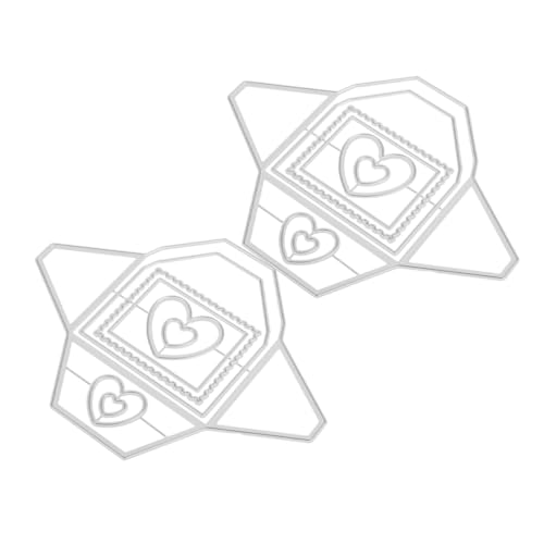ARTIBETTER 2 Stück Teiliges Metall-stanzformen Kartenherstellung Hintergrundrahmen Herzförmige Briefumschläge DIY Scrapbooking Prägung Vielseitig für Alben und Papierdekoration von Artibetter