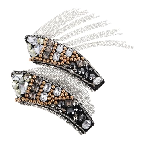 ARTIBETTER 2 Stück Teiliges Metallische Schulter epaulette mit Quasten Perlenbesetzt und Robust Modisches Kostümzubehör für Punk Cosplay outfits Stilvolles Accessoire für Damen und Herren von Artibetter