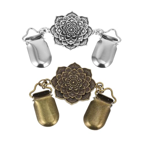 ARTIBETTER 2 Stück Vintage Schalclip für Damen All Match Strickjacken und Tuchclip Langlebiger Bruchsicherer Mantel und Pullover Verschluss mit Mandala Blumenmotiv Antikes Silber Bronze ARTIBETTER 2 Stück Vintage Schalclip für Damen All Match Strickjacken und Tuchclip Langlebiger Bruchsicherer Mantel und Pullover Verschluss mit Mandala Blumenmotiv Antikes Silber Bronze von Artibetter