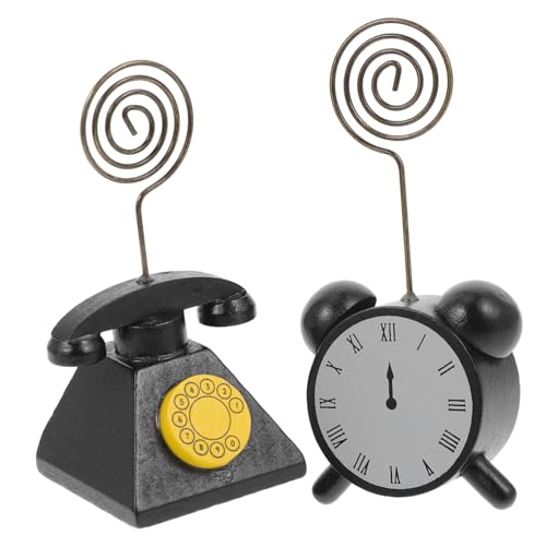 ARTIBETTER 2 Stück Vintage Tischkartenhalter Retro Telefon Design Multifunktionale Fotoclips für Hochzeit Büro Partys Stabiler Standfuß für Notizen Bilder von Artibetter