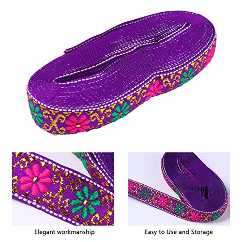 ARTIBETTER 2 Stück Vorhangspitzen -gurtband Blumenband Wohnkultur Ethnisches Band Für Stoff Stickerei Kanten Spitzenband Nähen Gestickter Bandbesatz Blumen- Bestickt Gewebte Violett Polyester von Artibetter