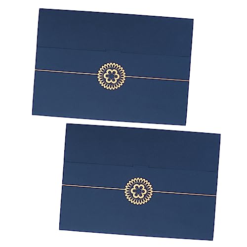ARTIBETTER 2 Stück Zertifikatshülle Unterlagen Urkundenhalter mit Goldfolie Zertifikate Büro dokumentenmappe mappen briefumschläge Urkundenumschlag aus Papier Urkundenhülle Papierstau Blue von Artibetter