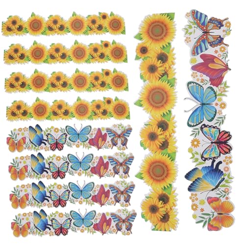 ARTIBETTER 20 Blatt Dekorative Pinnwandrandpapier für Klassenzimmer Verschleißfestes Bordürenpapier mit Sonnenblumen und Schmetterlingsdesign für Diy Projekte und Bastelarbeiten ARTIBETTER 20 Blatt Dekorative Pinnwandrandpapier für Klassenzimmer Verschleißfestes Bordürenpapier mit Sonnenblumen und Schmetterlingsdesign für Diy Projekte und Bastelarbeiten von Artibetter