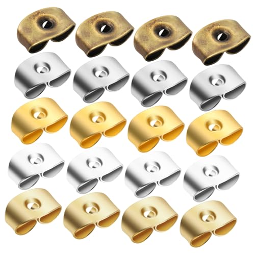ARTIBETTER 20 Paare Ohrstecker Verschlüsse Ersatz Sicherer Ohrverschluss Ohrmuttern Farben Legierung Leicht Glänzend Robust Für Ohrring Reparatur DIY Schmuckherstellung von Artibetter