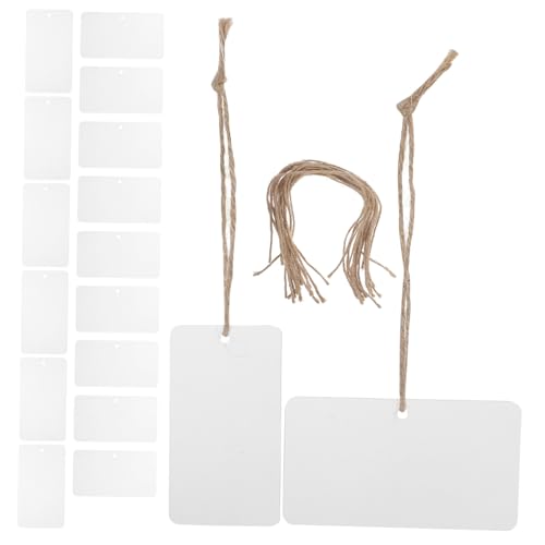 ARTIBETTER 20 Sätze Acryl-Organizer-Hängeetiketten Namensetiketten Pantry -Etiketten Küchenetiketten Gefrierteletiketten Behälteretiketten Speisekammer beschreibbare Acrylschilder Hanfseil von Artibetter
