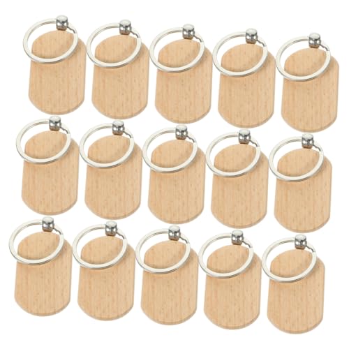 ARTIBETTER 20 Stück Blanko Holz Schlüsselanhänger für Diy Gravierbare Holz Schlüsselringe Personalisierbare Anhänger für Bastelprojekte für und Dekoration von Artibetter