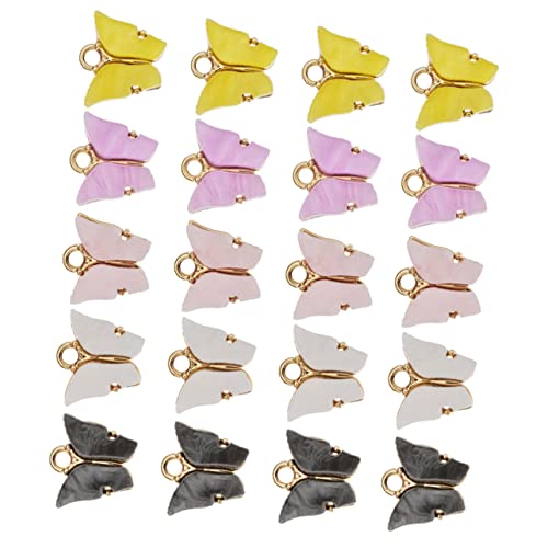 ARTIBETTER 20 Stück Bunte Schmetterlings Anhänger Acryl und Legierungs Ohrringe DIY Schmuckzubehör für Armbänder Handyhüllen und Mehr von Artibetter