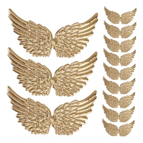 ARTIBETTER 20 Stück Engels flügel Stoff aufkleber Flügel für Kunst und Handwerk Bastelgewebeflügel DIY Applikationsdekor DIY -Kleidung repariert Patch DIY -Flecken zum Nähen Golden von Artibetter