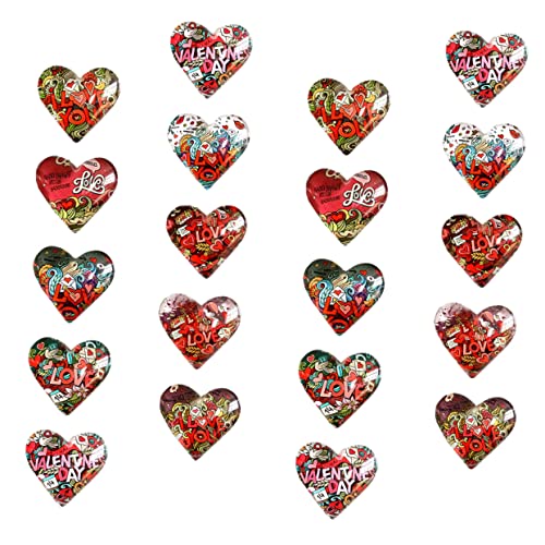 ARTIBETTER 20 Stück Herzförmige Kristallglasfleck Trendy Flecken Schmuck Herzdekoration gemustert süße Patches Charme Masse Herzcharmhandwerk herzförmiger Charme herzförmige Reize k5 Glas von Artibetter