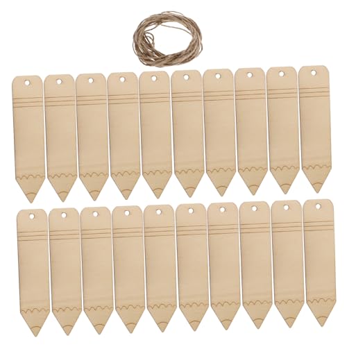 ARTIBETTER 20 Stück Holz Lesezeichen Blanko Unlackierte Lesezeichen Bastelbedarf mit Aufhängeloch für Diy Projekte und Gestalten von Geschenken und Dekorationen von Artibetter