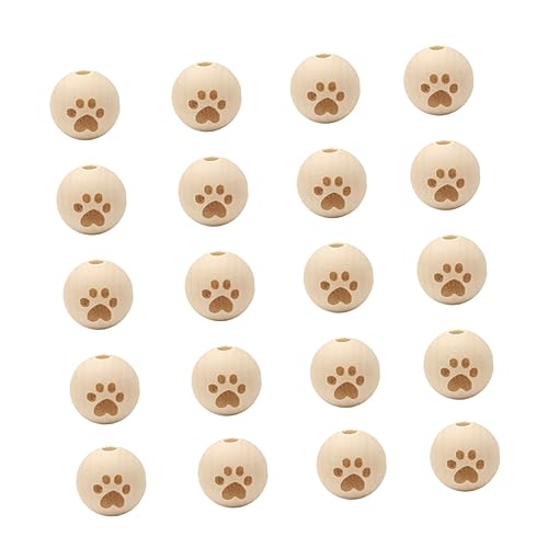 ARTIBETTER 20 Stück Holzperlen DIY Schmuckteile mit Großen Löchern für Armbänder und Fußkettchen Design Natürlichem Holz Leicht und Langlebig für Basteln von Artibetter