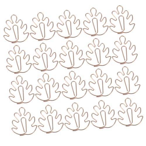ARTIBETTER 20 Stück Kreative Papierclips Schildkrötenblatt Form Roségoldene Büroklammern Dekorative Büroaccessoires für Dokumente und Notizen von Artibetter