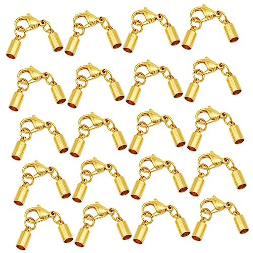 ARTIBETTER 20 Stück Schnalle aus Lederband Haken Halskette Schließungen Sterling für Armbänder Kabel Schließe Verschlüsse Hummerschere Schmuckverschluss Kettenverschluss Golden von Artibetter