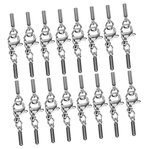 ARTIBETTER 20 Stück Schnalle aus Lederband Schlüssel Hummer Karabinerverschlüsse Armbandverschlüsse und Verschlüsse Schließe Sterling Halskette Klaue Kettenverschluss Schmuckverschluss Silber von Artibetter