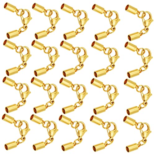 ARTIBETTER 20 Stück Schnalle aus Lederband Sterling Hummer Armband Haken Halskette Gold Kettenverlängerung gold Schließe Schmuckkette Multi Schmuckverschluss Kettenverschluss Golden von Artibetter