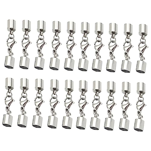 ARTIBETTER 20 Stück Schnalle aus Lederband Verschlüsse Halskette Silber Kabel Schmuck Verschluss Charm-Armband-Kette Schließe Schmuckverschluss Kettenverschluss Hummerschere von Artibetter