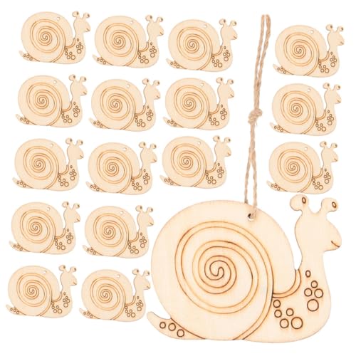 ARTIBETTER 20 Stück Schnecken Holzstücke Zum Bemalen Basteln Handgefertigt DIY Malscheiben Bastelbedarf Handbemaltes Bastelspielzeug Unvollendete Schneckenausschnitte von Artibetter