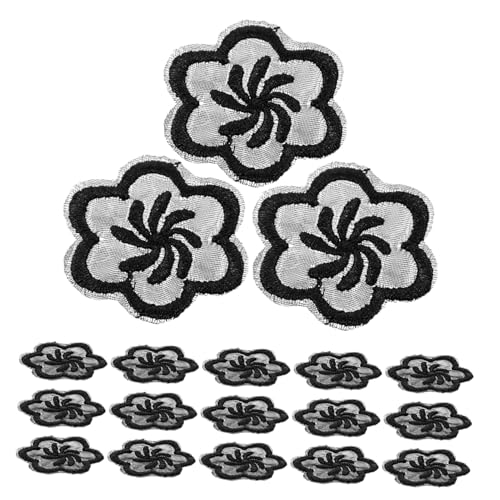 ARTIBETTER 20 Stück Stoffpatch Flicken für Jacken bestickt Patches nähen Flicken nähen dekorativer Aufnäher Hüte dekorative Nähflicken zarte Fellflecken Polyesterfaden Black von Artibetter