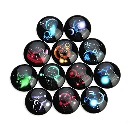 ARTIBETTER 20 Stück Teiliges Cabochons mit Sternenhimmel Muster Gemischte Farben für Diy Schmuckherstellung Bastelzubehör Vielseitig Einsetzbar für Kreative Projekte von Artibetter