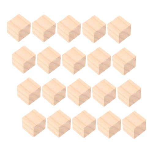 ARTIBETTER 20 Stück Teiliges Holzblöcke Quadratisch Naturbelassen Stabile DIY Bastelwürfel für Stapeln Malen Lernen und Kreativen Bauprojekten von Artibetter