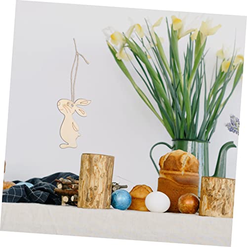 ARTIBETTER 20 Stück Teiliges Osterdekoration aus Umweltfreundlichem Holz Stehende Hasenform Anhänger mit Hanfschnur zum Bemalen und Basteln Kreative DIY Holzfiguren für Frühlingsdeko und von Artibetter