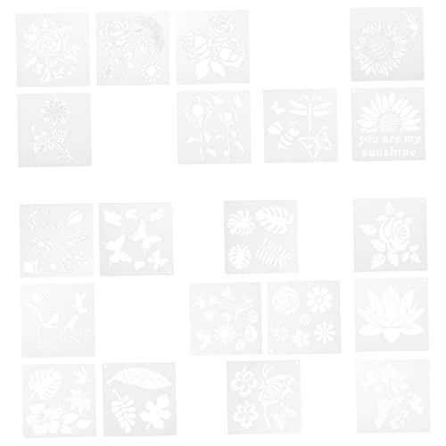 ARTIBETTER 20 Stück Teiliges Schablonenset für Diy Blumen und Vögel Wiederverwendbare und Zeichenschablonen Hochwertigem Pet für Kreative Wandgestaltung und Möbeldekoration von Artibetter