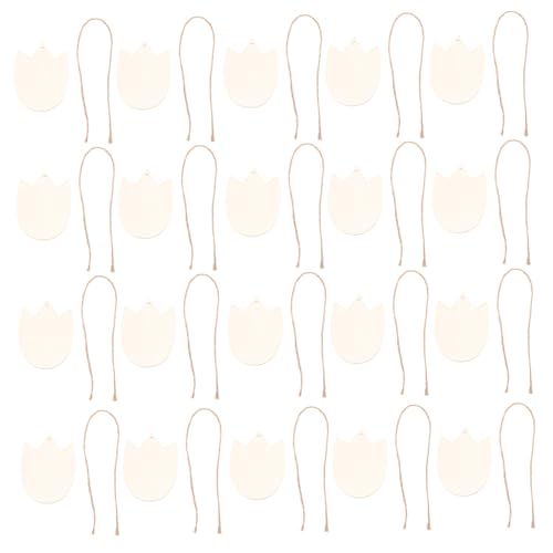ARTIBETTER 20 Stück Teiliges Tulpenförmiges Unbearbeitete Naturholzstücke Zum Basteln Und Dekorieren Für Zuhause DIY Handwerk Und Partygestaltung von Artibetter