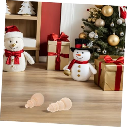 ARTIBETTER 20 Stück Teiliges Weihnachts Schneemann Holzfiguren Unbemalte DIY Holzpuppen Robuste Schneemann Dekoration für Malspaß Bastelprojekte Festliche Weihnachtsdeko von Artibetter