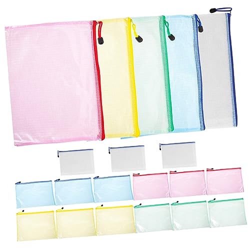 ARTIBETTER 20 Stück Wasserdichte Reißverschluss Dokumententaschen aus PVC Transparente Mesh Beutel für Bürobedarf Organizer für Papiere Quittungen Kosmetik und ARTIBETTER 20 Stück Wasserdichte Reißverschluss Dokumententaschen aus PVC Transparente Mesh Beutel für Bürobedarf Organizer für Papiere Quittungen Kosmetik und von Artibetter
