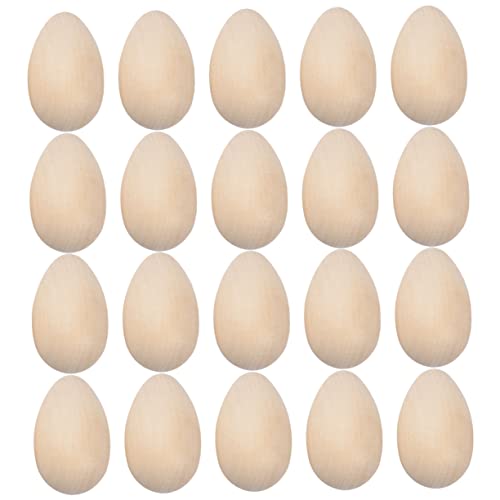 ARTIBETTER 20 Stück bemaltes Holzspielzeug DIY Ostereier Dekorationen Spielzeugeier Basteln hängend Frühling groß unfertige Eier unfertige Ostereier Ostern-Simulations-Ei Eier legen hölzern von Artibetter