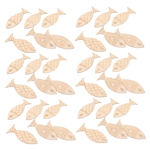 ARTIBETTER 200 Stück Holzfisch Wanddekoration im Mediterranen Stil Rustikales Fischornament Diy Bemalbare Holzskulptur für Küstendekor und Heimdekoration ARTIBETTER 200 Stück Holzfisch Wanddekoration im Mediterranen Stil Rustikales Fischornament Diy Bemalbare Holzskulptur für Küstendekor und Heimdekoration von Artibetter
