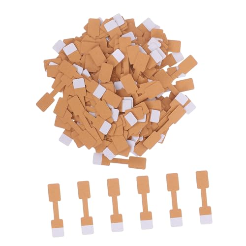 ARTIBETTER 200 Stück schild Etiketten Ring-Tags für die Preisgestaltung selbst Halskette Stichworte Preisschilder Schmucketikett Aufkleber mit Namensschild Schmuckanhänger Papier Brown von Artibetter