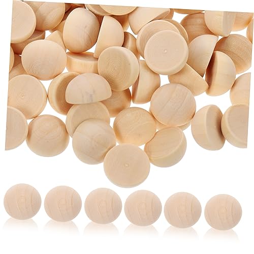 ARTIBETTER 200Stücke Halbkugel Holzperlen Natürliche Bastelperlen für DIY Projekte Schmuck Halbperlen für Girlanden und Bastelideen von Artibetter