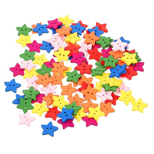 ARTIBETTER 200Stücke Holzknöpfe Sternform DIY Nähknöpfe für Kinderbekleidung Scrapbooking und Handarbeiten Einfach zu Befestigen und Kleidung von Artibetter