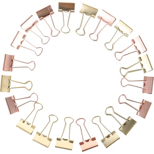 ARTIBETTER 20Stücke Büroklammern aus Dekorative Bindemittel Clips und Roségold Praktische Dokumentenfixierer für Schule Büro und Zuhause Langlebig und Rostfrei von Artibetter