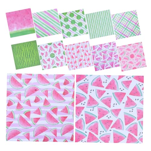 ARTIBETTER 24 Blatt Hintergrundpapier zum Wassermelonenhandbuch Obst-Scrapbook-Papier Sammelalbum liefert Kit Schrottbuchpapier handgemachtes Scrapbook-Papier doppeltes Offsetpapier von Artibetter