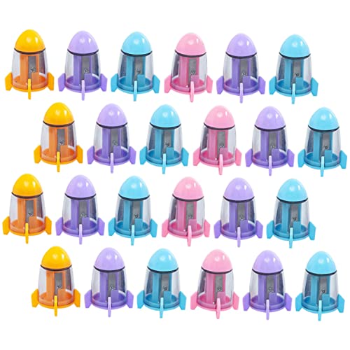 ARTIBETTER 24 Stück Hand Bleistiftspitzer im Raketen Design Tragbare und Kreative Anspitzer für Schüler und für Schule und Büro Effektive Schärfung von Artibetter